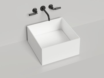 Раковина накладная ARMONIA SQUARE 02 покраска по RAL полностью 450х450х250 S-Stone Матовое