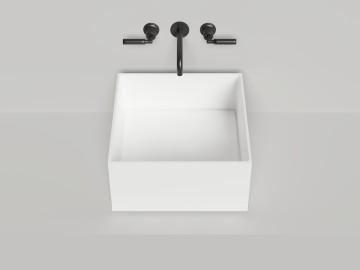 Раковина накладная ARMONIA SQUARE 02 покраска по RAL полностью 450х450х250 S-Stone Матовое