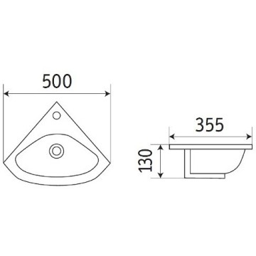 Раковина Ceramalux подвесная 78378 цвет белый