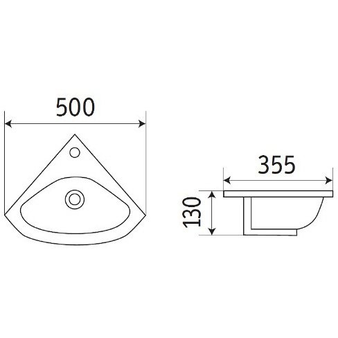 Раковина Ceramalux подвесная 78378 цвет белый