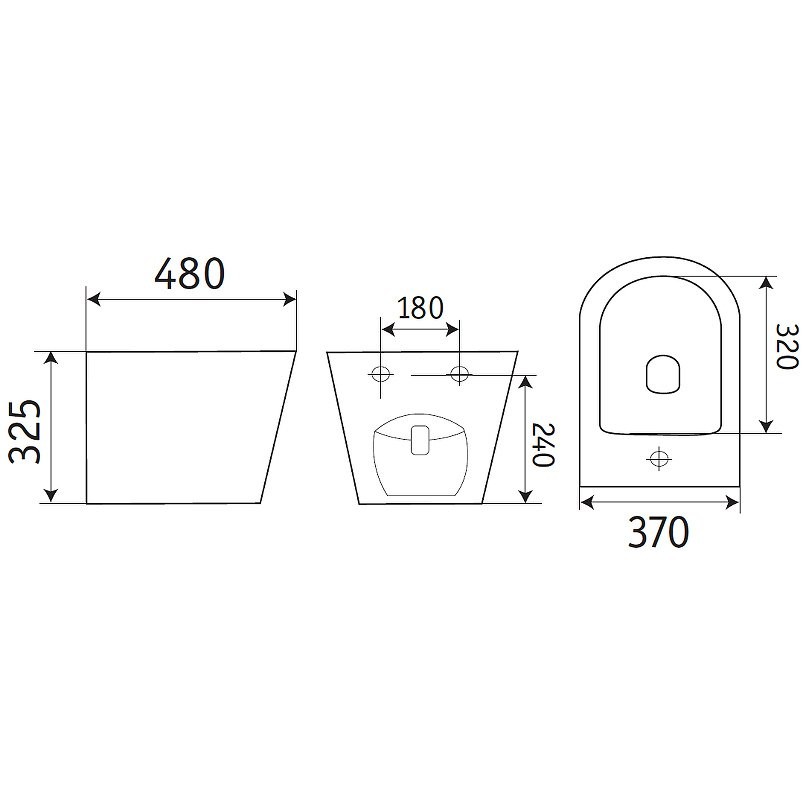 Биде подвесной Ceramalux В2342BDMLG цвет зеленый