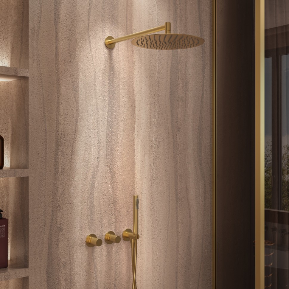 Душевой комплект Aura VSFW-6AU1BG встраиваемый, 2 режима, браш.золото