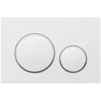 Кнопка смыва Veconi FLUSH V10, белый матовый, кайма - хром глянец