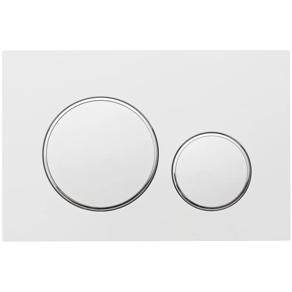 Кнопка смыва Veconi FLUSH V10, белый матовый, кайма - хром глянец