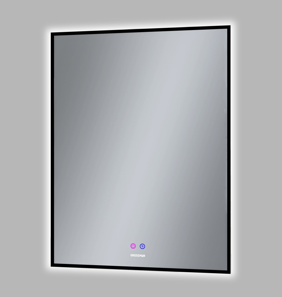 Зеркало PRAGMA-норма BLACK (600*800*45) LED с сенсорным выключателем и подогревом