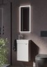 Тумба подвесная SANCOS Mini 355х205х500, с распашной дверцей, внутри 1 полка, белый глянец , арт.MN35WL
