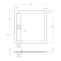 Акриловый поддон BelBagno TRAY-BB-DUE-A-90-4-W0