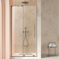 Душевая дверь Волк-Ин (Walk-In) VDS-4WSL120CLGM-L, 1200, вороненая сталь, стекло прозрачное, левая