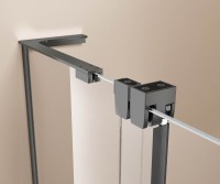 Душевая дверь Волк-Ин (Walk-In) VDS-4WSL120CLGM-L, 1200, вороненая сталь, стекло прозрачное, левая