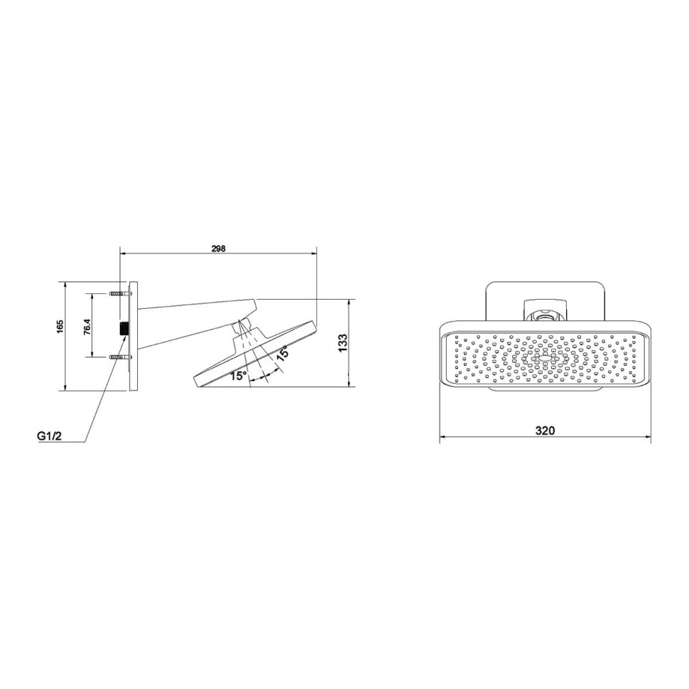 Верхний душ Inspire VSHD-3I4CMB, черный