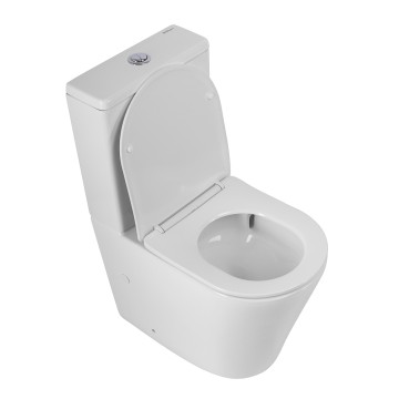 Чаша унитаза безободкового со смывом TORNADO с сиденьем BelBagno FLAY-TOR BB2149CP-TOR/SC