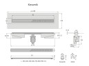 Желоб BERGES водосток В1 Antik 700, хром глянец, S-сифон D50/105 H50 вертикальный