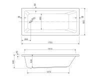 Акриловая ванна CEZARES PLANE SOLO-170-80-49-W37