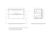 База под раковину подвесная BelBagno MARINO-CER-900-2C-SO-WO-P Rovere Bianco