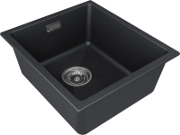 Мойка LUMI 41UNI, IT-GRANIT, LU41-BL, черный, 410х460, Paulmark