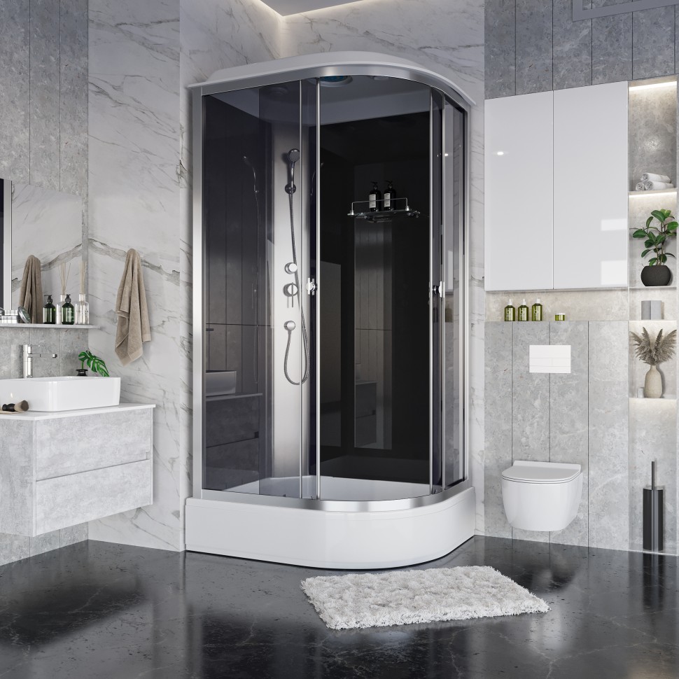 Душевая кабина Niagara Eco E120/80/26L/TN (120х80х215) средний поддон(26см),стекло тонированное,4 места