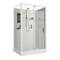 Душевая кабина Niagara Standart ST120/90/15Q/BK (120х90х200) прямоугольник,поддон 15см,распашная,проф.белый,без крыши,3 места