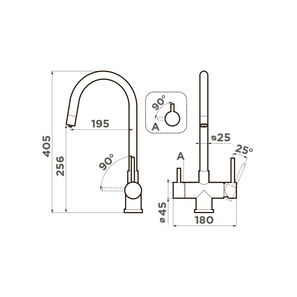 Смеситель для кухни Omoikiri Akita-GB нерж. сталь/графит