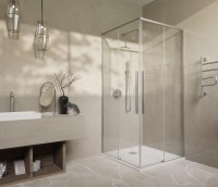 Душевой уголок Slim-N VSS-4SN8010CLBN, 1000*800, брашированный никель, стекло прозрачное