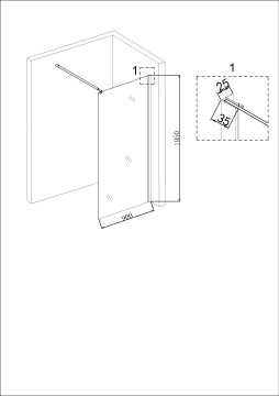 Душевая перегородка Niagara Nova NG-685-90ВLACK (90х195) черный,стекло прозрачное,1 место