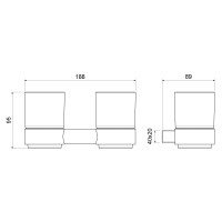 Стакан для зубных щеток двойной Timo Luiro 18534/00 хром