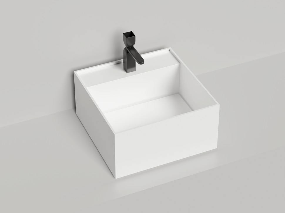 Раковина накладная ARMONIA SQUARE TOP 02  без отверстия под смеситель 450х450х250 S-Sense Глянцевое