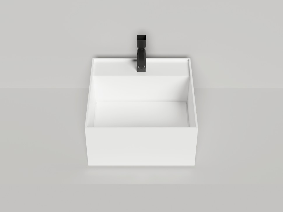 Раковина накладная ARMONIA SQUARE TOP 02  без отверстия под смеситель 450х450х250 S-Sense Глянцевое