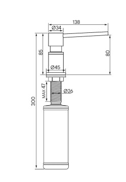 Дозатор для жидкого мыла KRAFT, D003-401(AN), антрацит, Paulmark