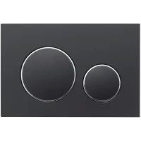 Кнопка смыва Veconi FLUSH V10, черный матовый, кайма - хром глянец