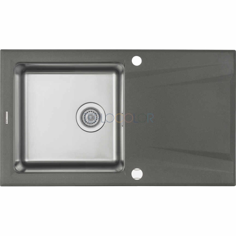 Гранитно-стальная мойка, 1-чаша с осушкой