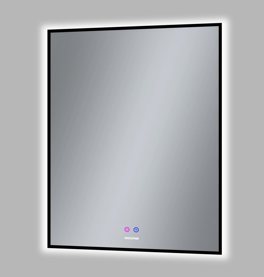Зеркало PRAGMA-норма BLACK (700*800*45) LED с сенсорным выключателем и подогревом