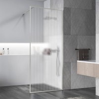 Душевая перегородка Волк-Ин (Walk-In) VSW-1HP800FLBN, 800*2000, брашированный никель, стекло рифленое