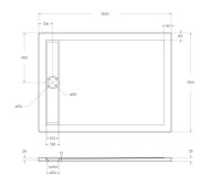 Акриловый поддон BelBagno TRAY-BB-DUE-AH-120/90-4-W0