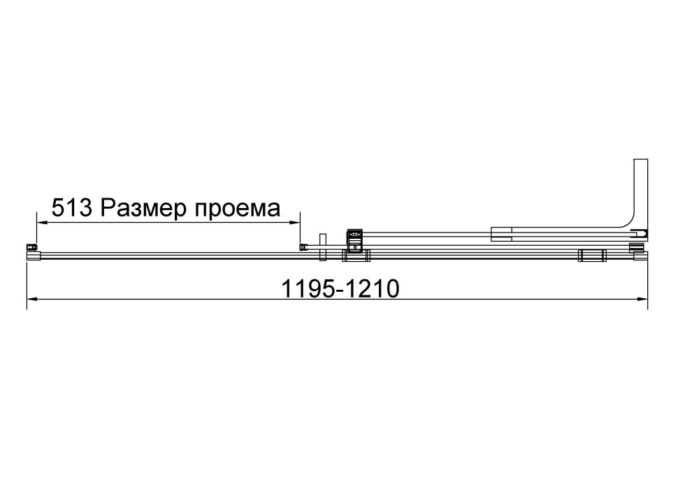 Душевая дверь Волк-Ин (Walk-In) VDS-4WSL120CLGM-R, 1200, вороненая сталь, стекло прозрачное, правая