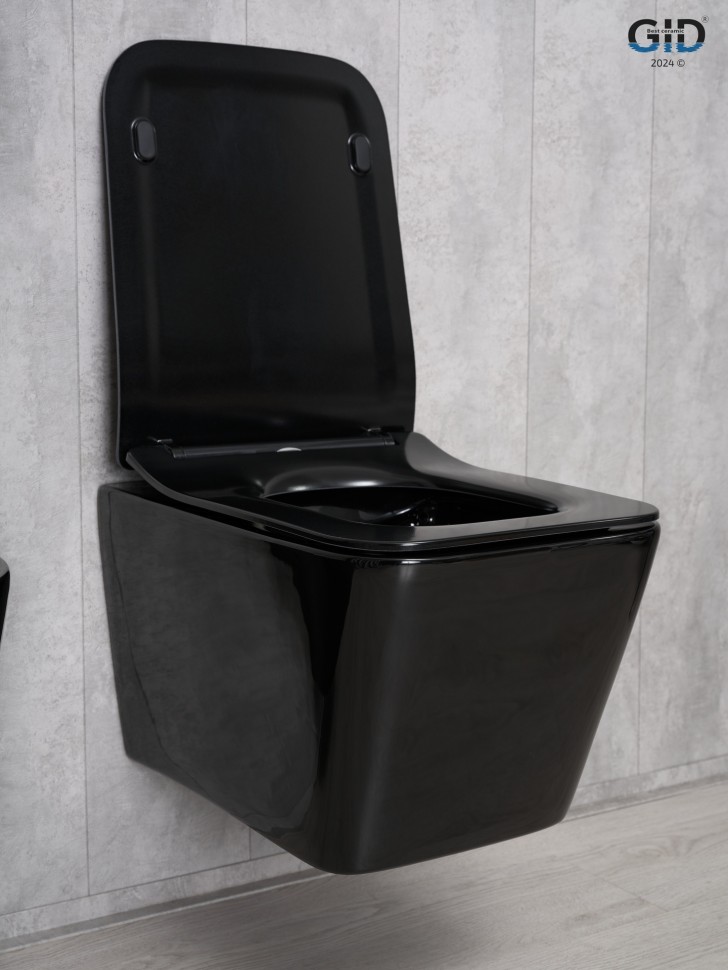 Унитаз подвесной Gid Tr2144BL 62224Y черная глянцевая 52x36x33.5