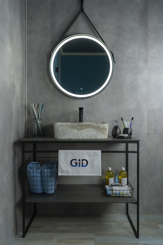 Раковина Gid Mnc605 54460 накладная под камень глянцевая 48x37x13