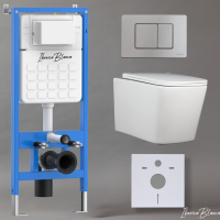 Комплект 3в1 IBERICA BLANCA инсталляция SILENCIO, унитаз TOLEDO ALTO белый, кнопка смыва INOX-C хром матовый (IB001.TLA.231.1132)