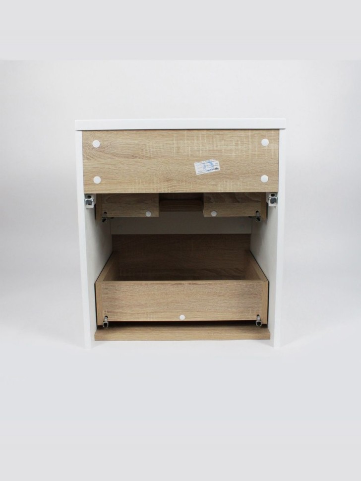 Тумба под раковину для ванной Uperwood Barsa, 50 см, подвесная, белая/дуб сонома