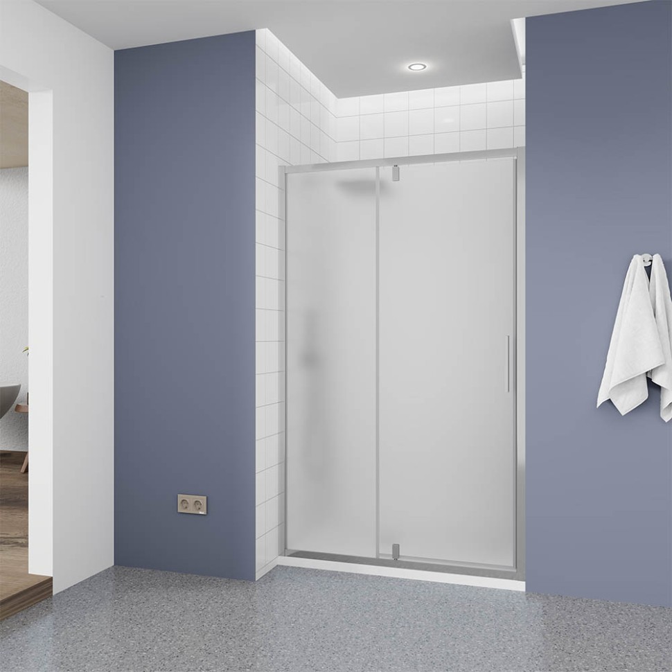 Душевая дверь Veconi Ottimo P20 CH, 1200x1900, хром, стекло матовое