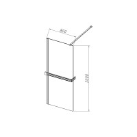 Душевая перегородка Walk-In HR VSW-4HR800CG, 800*2000, хром, стекло тонированное