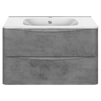 База под раковину Paola 800 подвесная, 2 выкатных ящика soft close, Beton