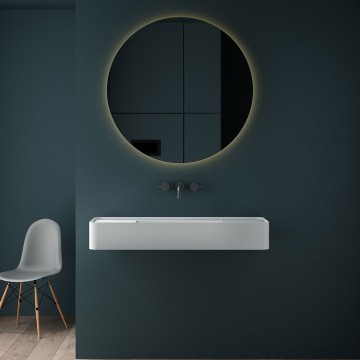 Раковина Солид Серфейс (Solid Surface) Vincea VWB-6S380MW, 1000*400*150, подвесная, цвет белый матовый