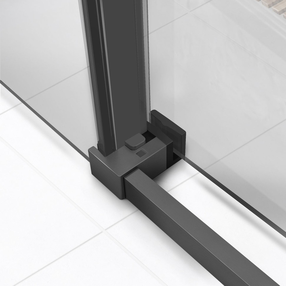 Душевой уголок Слим Софт (Слим Софт (Slim Soft)) VSR-1SS1010CLGM, 1000*1000, вороненая сталь, стекло прозрачное  