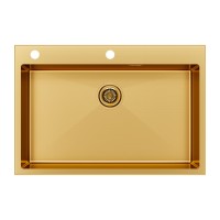 Мойка нерж. сталь KRONER-EDGE 75, PM777551-BG, брашированное золото, 750х510мм, Paulmark