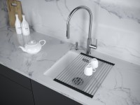 Мойка LUMI 41UNI, IT-GRANIT, LU41-BLM, черный металлик, 410х460, Paulmark