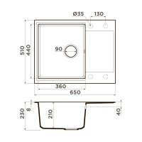Кухонная мойка Omoikiri Daisen 65T-PL Tetogranit/платина