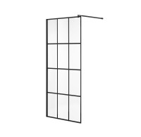 Душевая перегородка Niagara Nova NG-685-10ВLACK (100х195) черный,стекло прозрачное,1 место