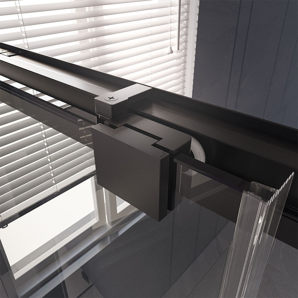 Душевой угол Veconi Premium Trento PTC-SP-30B, 1300х800x2000, черный матовый, стекло прозрачное