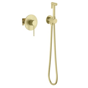 Смеситель встроенный с гигиеническим душем Timo Saona 2389/17SM золото матовое