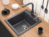 Дозатор для жидкого мыла KRAFT, D003-418 (BLM), чёрный металлик, Paulmark